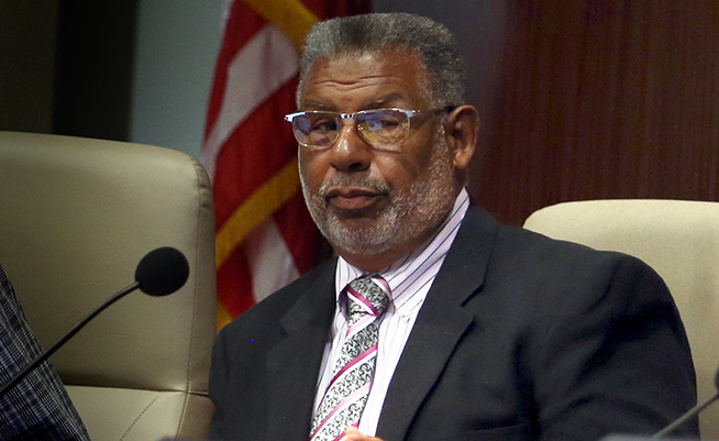 Courtland 'Corky' Boozé during a council meeting, at the City Council Chambers in Richmond, Calif., on Tuesday, May 6, 2014. (Ray Chavez/Bay Area